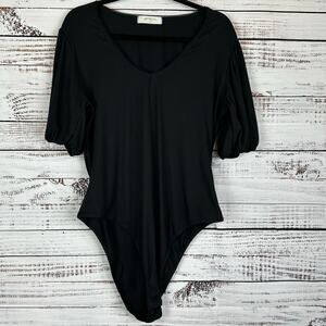 Women's A Beautiful Soul NWOT Black Short Sleeve Body Suit Size B (2X 18/20)